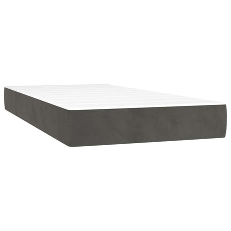 Vidaxl pocketveringmatras medium twin 100x190x20 cm fluweel donkergrijs
