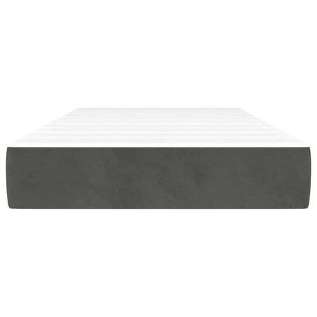Vidaxl pocketveringmatras medium twin 100x190x20 cm fluweel donkergrijs