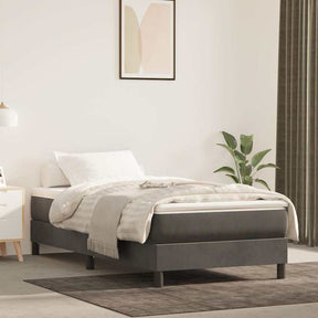 Vidaxl pocketveringmatras medium twin 100x190x20 cm fluweel donkergrijs