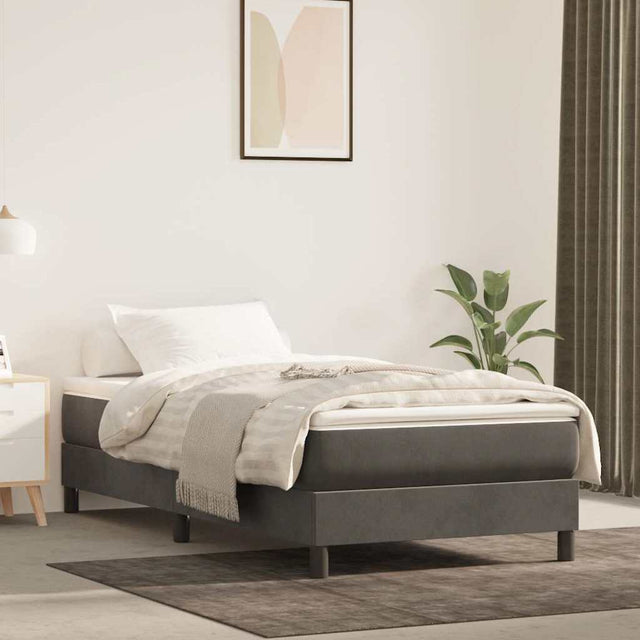 Vidaxl pocketveringmatras medium twin 100x190x20 cm fluweel donkergrijs