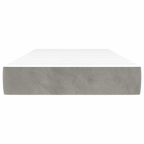 Vidaxl pocketveringmatras medium twin xl 100x203x20 cm fluweel lichtgrijs