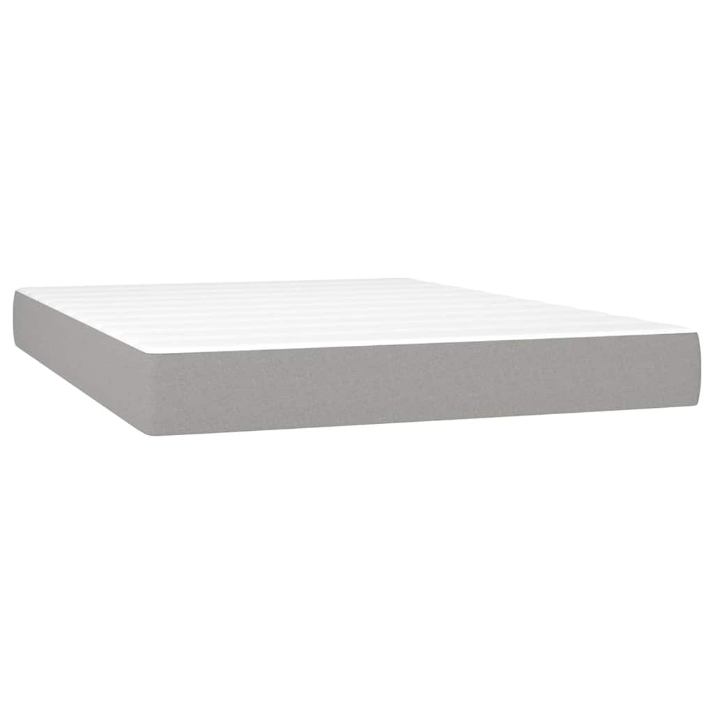 Vidaxl pocketveringmatras medium full 137x190x20 cm stof lichtgrijs