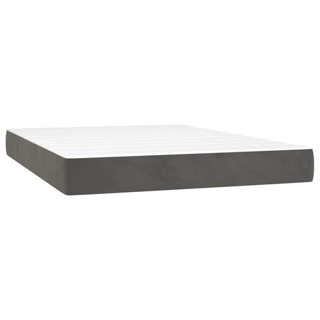 Vidaxl pocketveringmatras medium full 137x190x20 cm fluweel donkergrijs