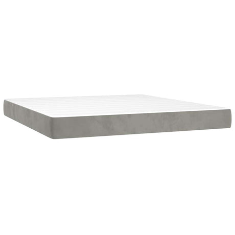 Vidaxl pocketveringmatras medium queen 152x203x20 cm fluweel lichtgrijs