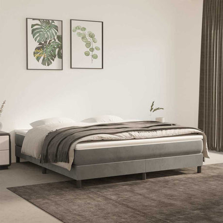 Vidaxl pocketveringmatras medium queen 152x203x20 cm fluweel lichtgrijs