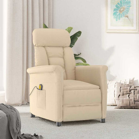 Vidaxl massagestoel crème 96.5 x 70.5 x 95 cm microvezel