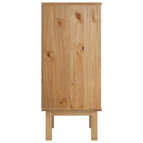 Vidaxl ladekast otta 45x39x90 cm massief grenenhout bruin en grijs