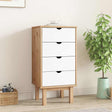 Vidaxl ladekast otta 45x39x90 cm massief grenenhout bruin en wit