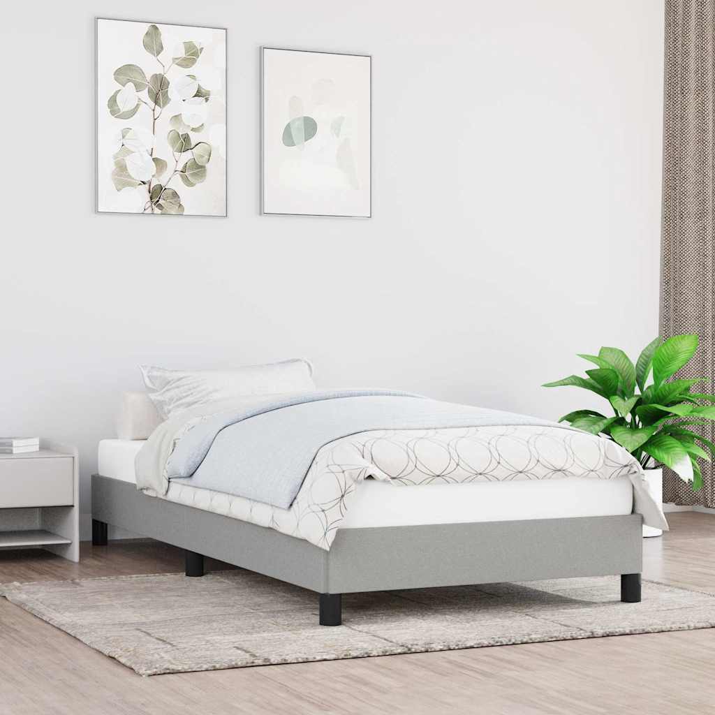 Vidaxl bedframe zonder matras 90x200 cm stof lichtgrijs