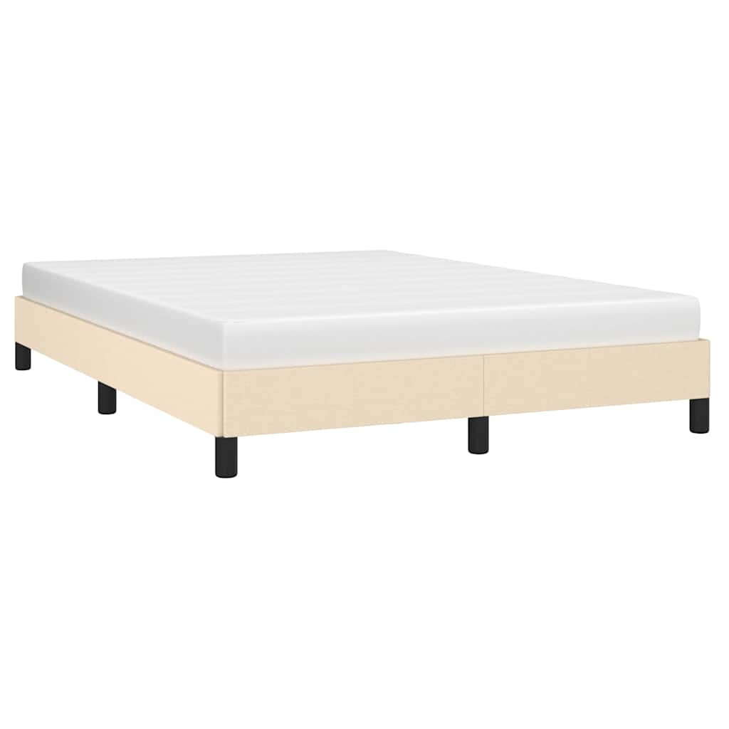 Vidaxl bedframe zonder matras stof crèmekleurig 140x190 cm