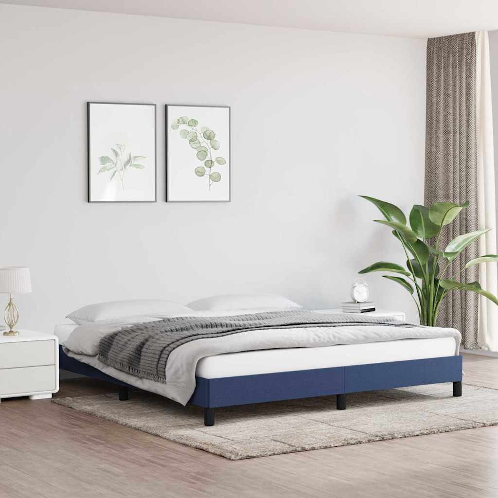 Vidaxl bedframe zonder matras stof blauw 180x200 cm