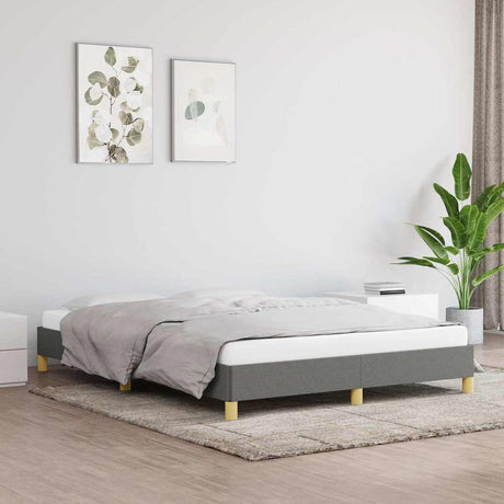 Vidaxl bedframe zonder matras stof donkergrijs 140x190 cm