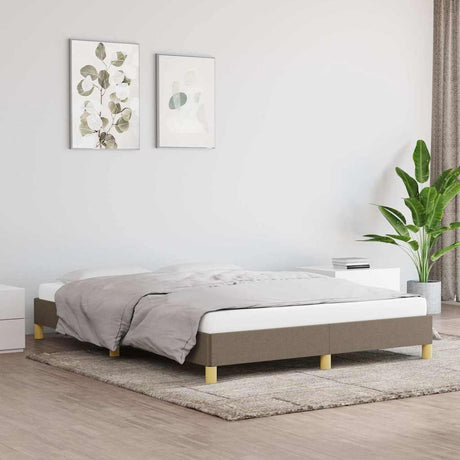 Vidaxl bedframe zonder matras stof taupe 140x190 cm