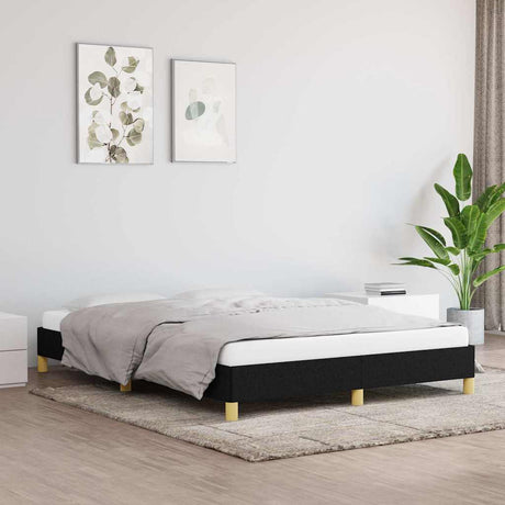 Vidaxl bedframe zonder matras stof zwart 160x200 cm