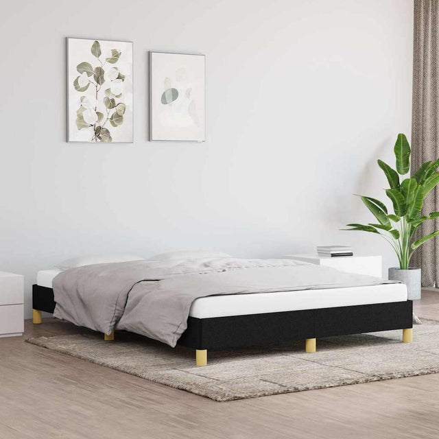 Vidaxl bedframe zonder matras stof zwart 160x200 cm