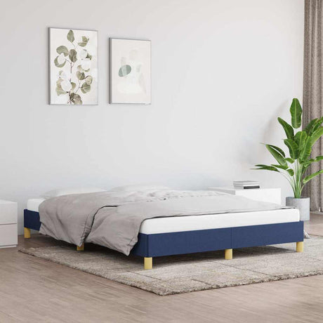 Vidaxl bedframe zonder matras stof blauw 160x200 cm