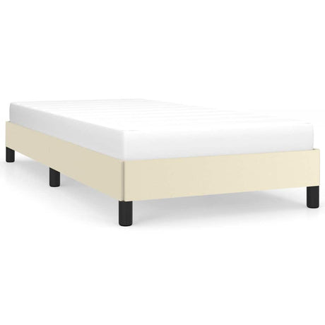 Vidaxl bedframe kunstleer crèmekleurig 90x200 cm