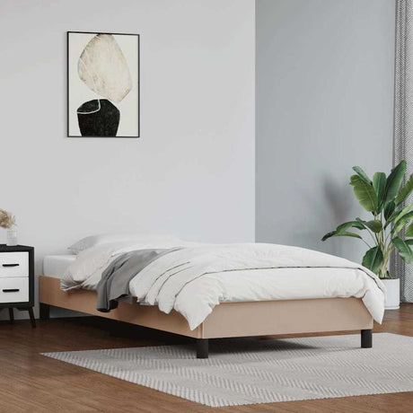 Vidaxl bedframe kunstleer cappuccinokleurig 100x200 cm