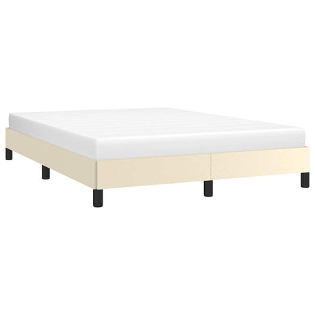 Vidaxl bedframe kunstleer crèmekleurig 140x190 cm