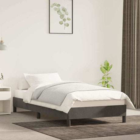 Vidaxl bedframe zonder matras 80x200 cm fluweel donkergrijs
