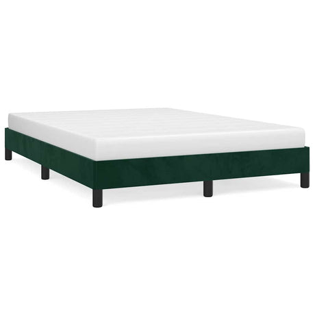 Vidaxl bedframe zonder matras 140x190 cm fluweel donkergroen