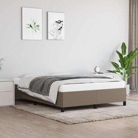 Vidaxl bedframe zonder matras stof taupe 140x190 cm