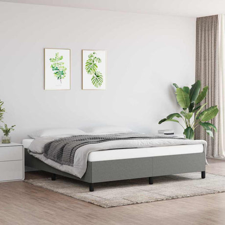 Vidaxl bedframe zonder matras stof donkergrijs 180x200 cm