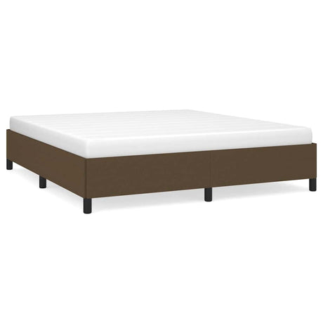 Vidaxl bedframe zonder matras stof donkerbruin 180x200 cm