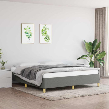 Vidaxl bedframe zonder matras stof donkergrijs 160x200 cm