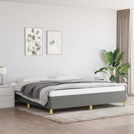 Vidaxl bedframe zonder matras stof donkergrijs 200x200 cm