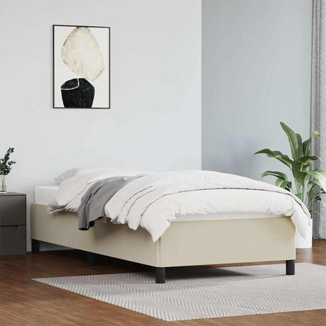 Vidaxl bedframe kunstleer crèmekleurig 80x200 cm