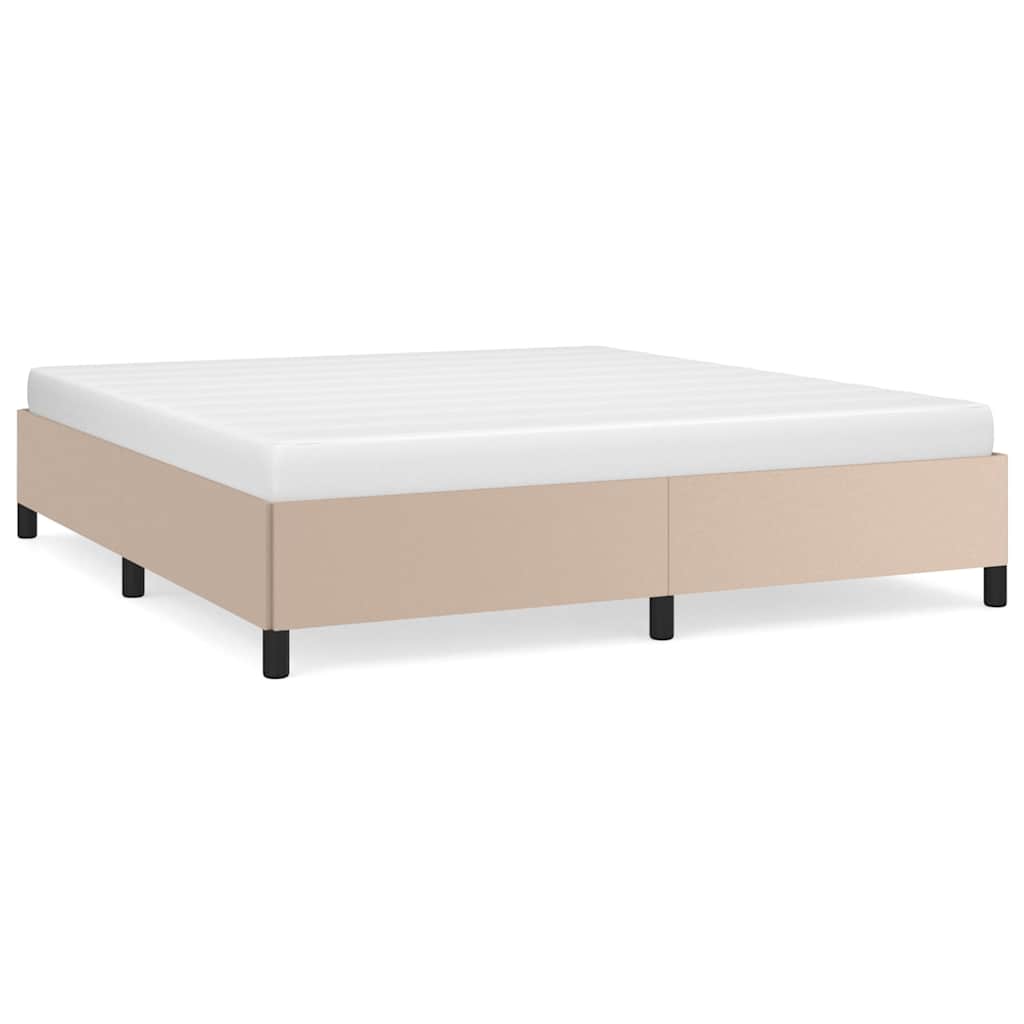 Vidaxl bedframe zonder matras 160x200 cm kunstleer cappuccinokleurig