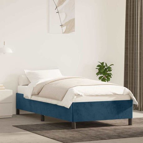 Vidaxl bedframe zonder matras 90x200 cm fluweel donkerblauw