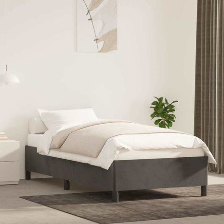 Vidaxl bedframe zonder matras 100x200 cm fluweel donkergrijs