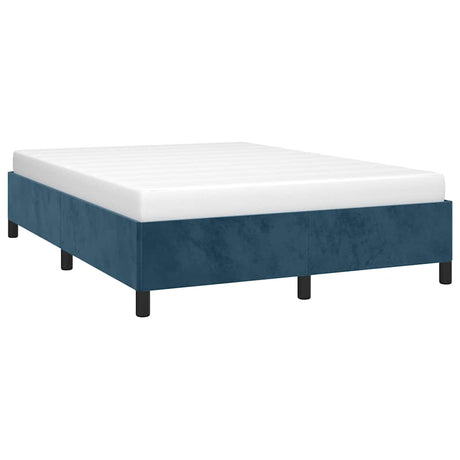 Vidaxl bedframe zonder matras 140x200 cm fluweel donkerblauw