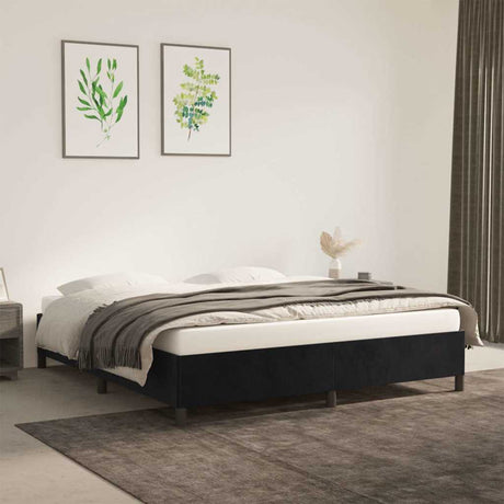 Vidaxl bedframe zonder matras 160x200 cm fluweel zwart