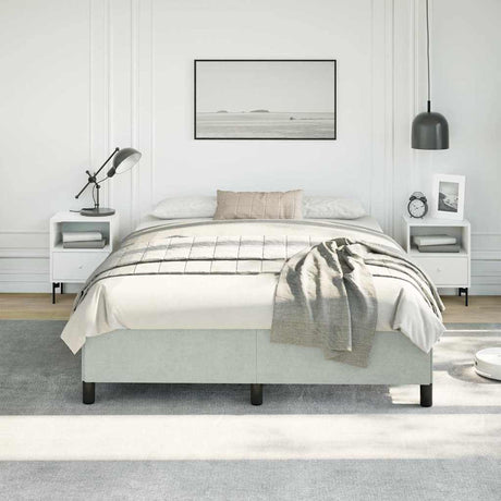 Vidaxl bedframe zonder matras lichtgrijs 137x190 cm volledig fluweel