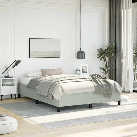 Vidaxl bedframe zonder matras lichtgrijs 137x190 cm volledig fluweel