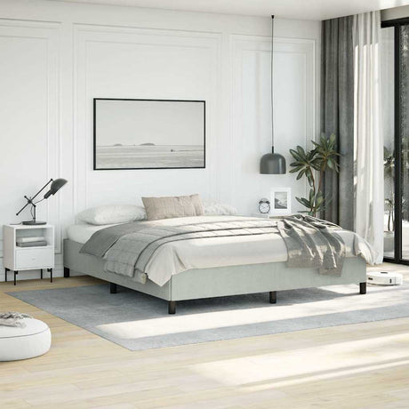 Vidaxl bedframe zonder matras lichtgrijs california king fluweel