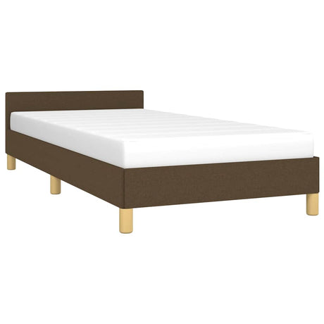 Vidaxl bedframe zonder matras 80x200 cm stof donkerbruin
