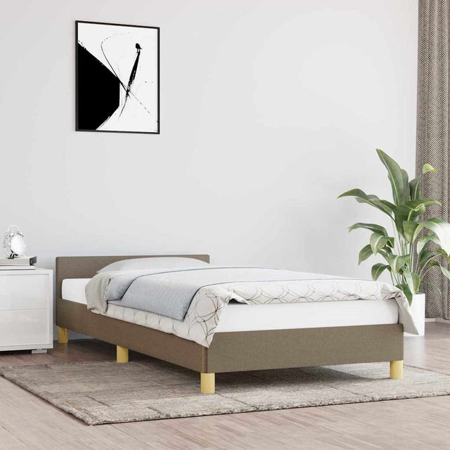 Vidaxl bedframe met hoofdeinde zonder matras 80x200 cm stof taupe