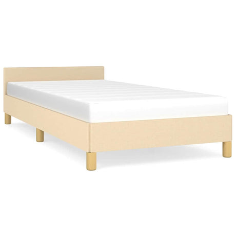 Vidaxl bedframe met hoofdeinde zonder matras 80x200 cm stof crème