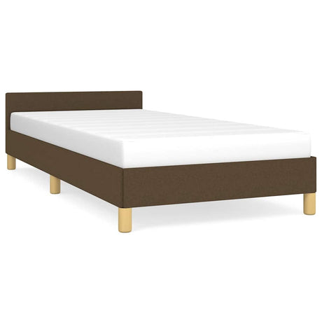 Vidaxl bedframe zonder matras 90x190 cm stof donkerbruin