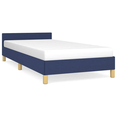 Vidaxl bedframe met hoofdeinde zonder matras 90x190 cm stof blauw