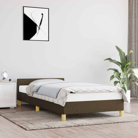 Vidaxl bedframe zonder matras 100x200 cm stof donkerbruin