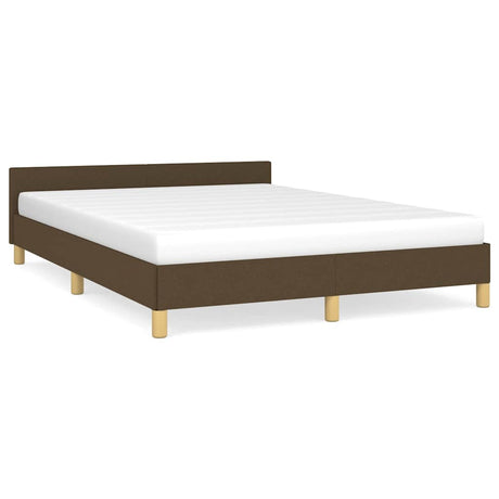 Vidaxl bedframe zonder matras stof donkerbruin 140x190 cm