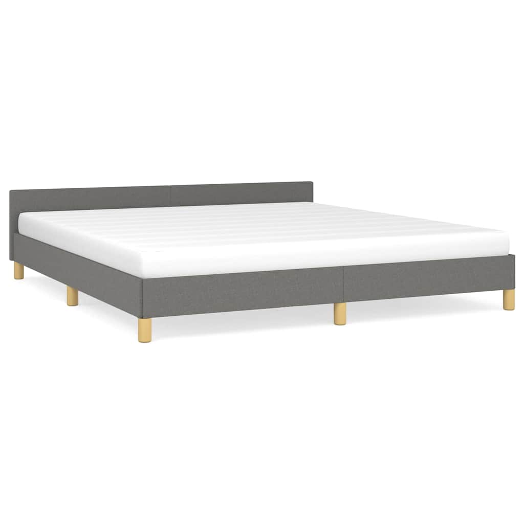 Vidaxl bedframe zonder matras stof donkergrijs 160x200 cm