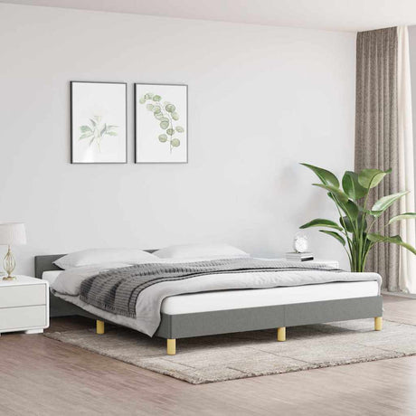 Vidaxl bedframe zonder matras stof donkergrijs 160x200 cm