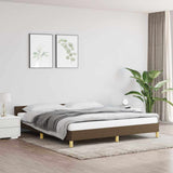 Vidaxl bedframe zonder matras stof donkerbruin 160x200 cm