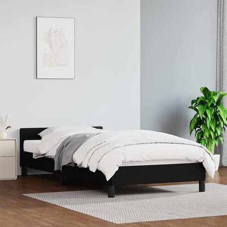 Vidaxl bedframe met hoofdeinde zonder matras 100x200 cm zwart